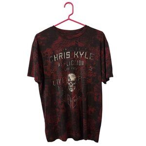 Chris Kyle Affliction Live Fast Mens Size X-Large T-Shirt Red Black Y2K Grunge